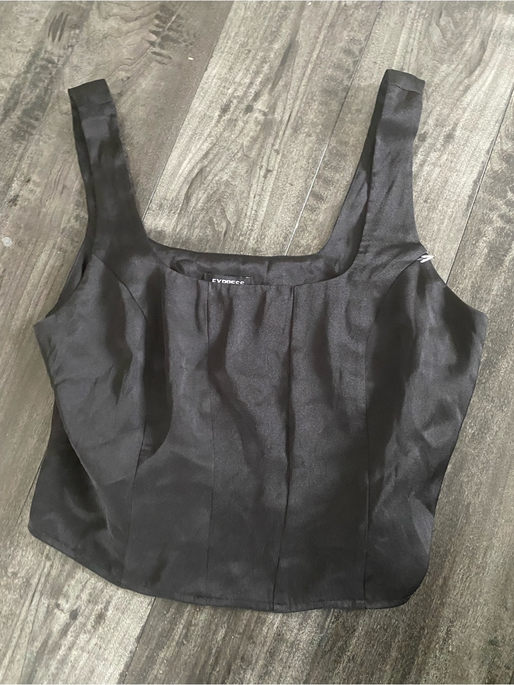 Express Black Square-Neck Crop Tank